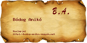 Bódog Anikó névjegykártya