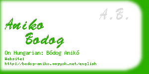 aniko bodog business card