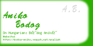 aniko bodog business card